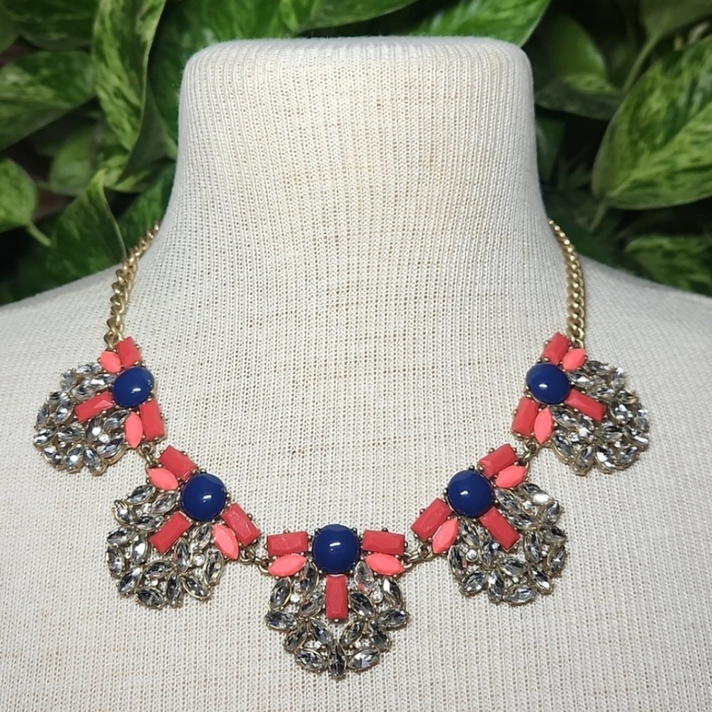 J. Crew Vintage Cluster Jewel Statement Necklace